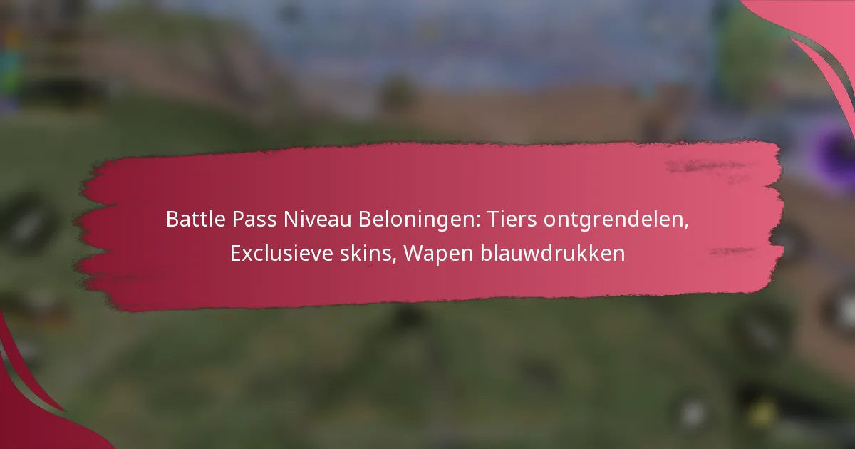 Battle Pass Niveau Beloningen: Tiers ontgrendelen, Exclusieve skins, Wapen blauwdrukken