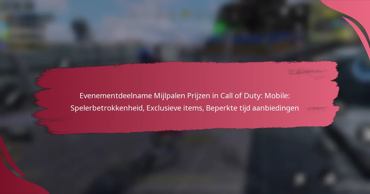 Evenementdeelname Mijlpalen Prijzen in Call of Duty: Mobile: Spelerbetrokkenheid, Exclusieve items, Beperkte tijd aanbiedingen