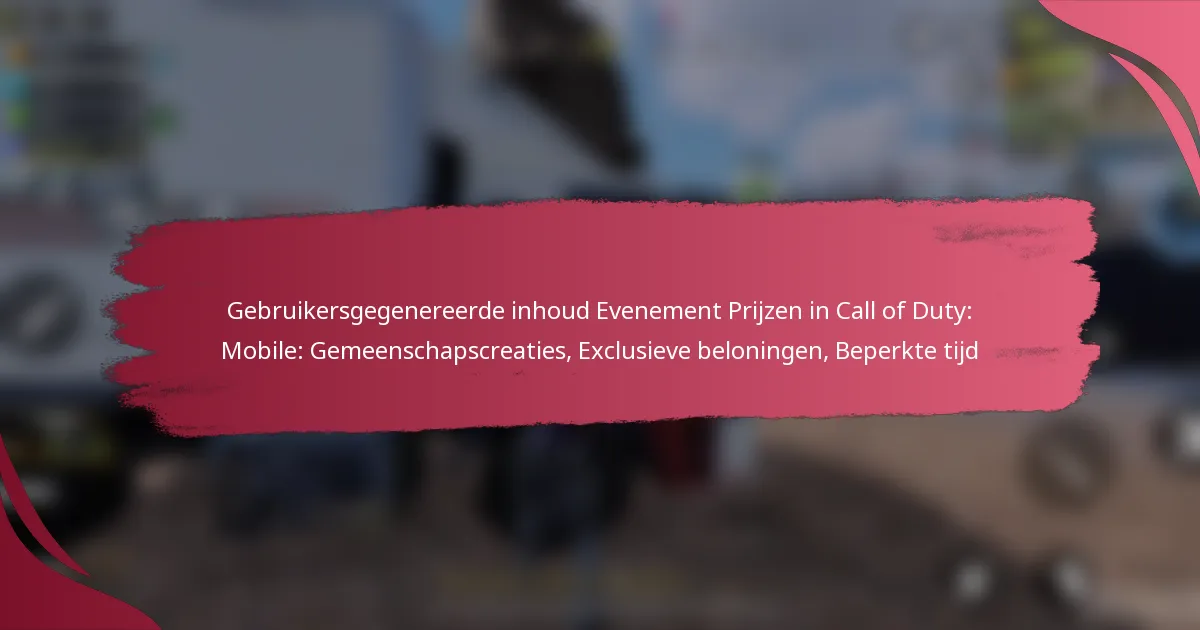 Gebruikersgegenereerde inhoud Evenement Prijzen in Call of Duty: Mobile: Gemeenschapscreaties, Exclusieve beloningen, Beperkte tijd