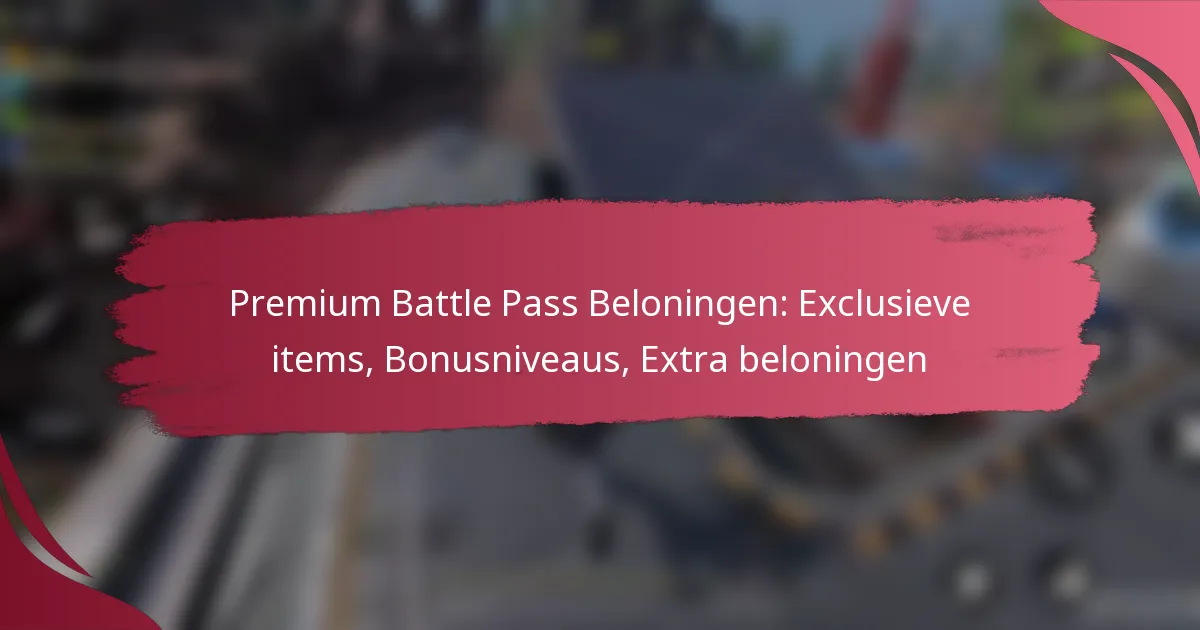 Premium Battle Pass Beloningen: Exclusieve items, Bonusniveaus, Extra beloningen
