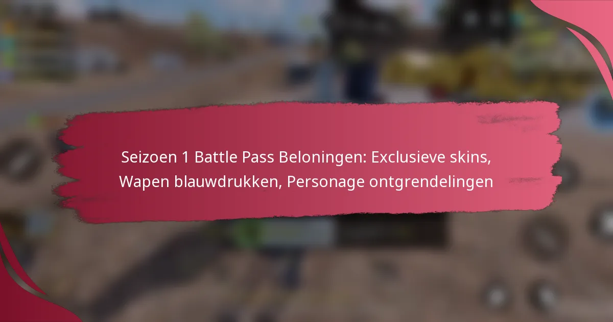 Seizoen 1 Battle Pass Beloningen: Exclusieve skins, Wapen blauwdrukken, Personage ontgrendelingen