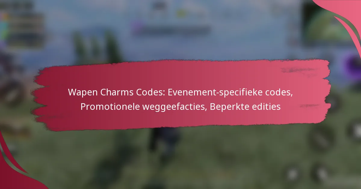 Wapen Charms Codes: Evenement-specifieke codes, Promotionele weggeefacties, Beperkte edities
