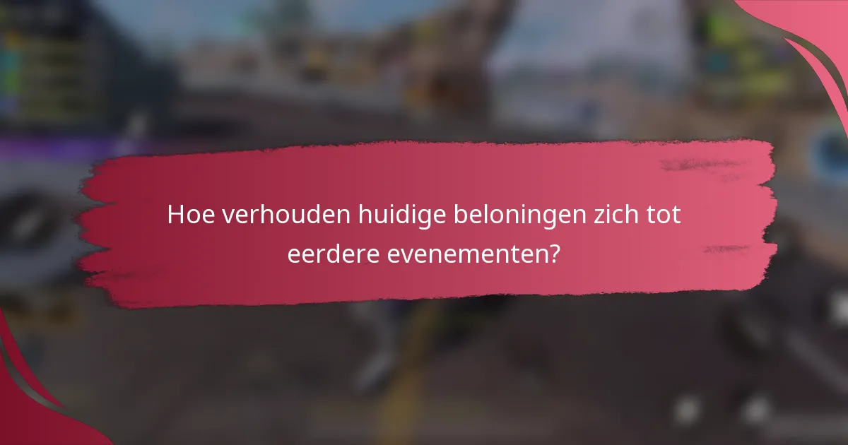Hoe verhouden huidige beloningen zich tot eerdere evenementen?